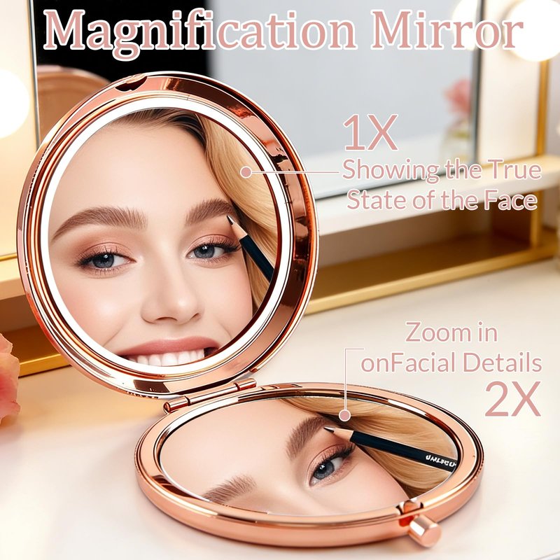 HJX Personalized Compact Mirror Bulk, Custom Pocket Mirror for Women, Small Cute Purse Mirror for Wedding Favors, Bridesmaids, Graduation, Galentine & Sisterhood Gifts (1)