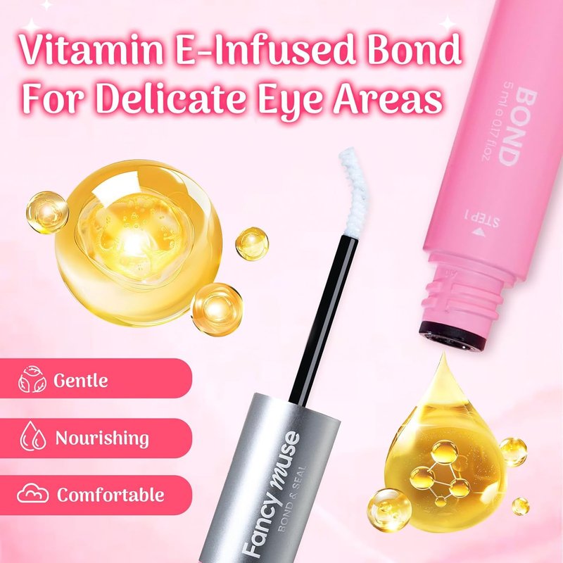 Skiennix Lash Bond and Seal Glue - Clear Waterproof Eyelash Adhesive with Vitamin E | 120H Long-Lasting Comfort