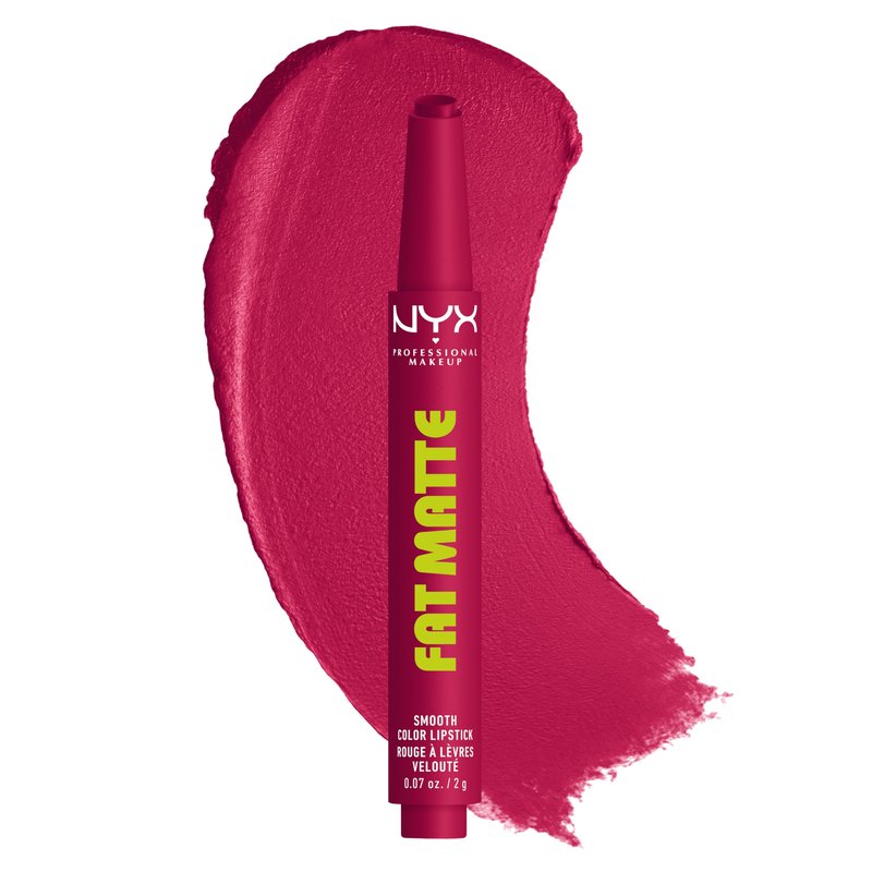 NYX PROFESSIONAL MAKEUP Fat Matte Lipstick, Pigmented, Smoothing, & Non-Drying Lip Crayon, Long Lasting Lip Makeup, Vegan & Cruelty Free - Hibiscus Hug (Magenta)