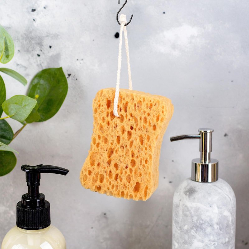 DOPENSPI 2PCS Bath Sponge, Larger Shower Sponges Natural Sponge Ultra Soft Exfoliating Shower Sponges Honeycomb Dense Foam for Women Men Sensitive Dry Skin