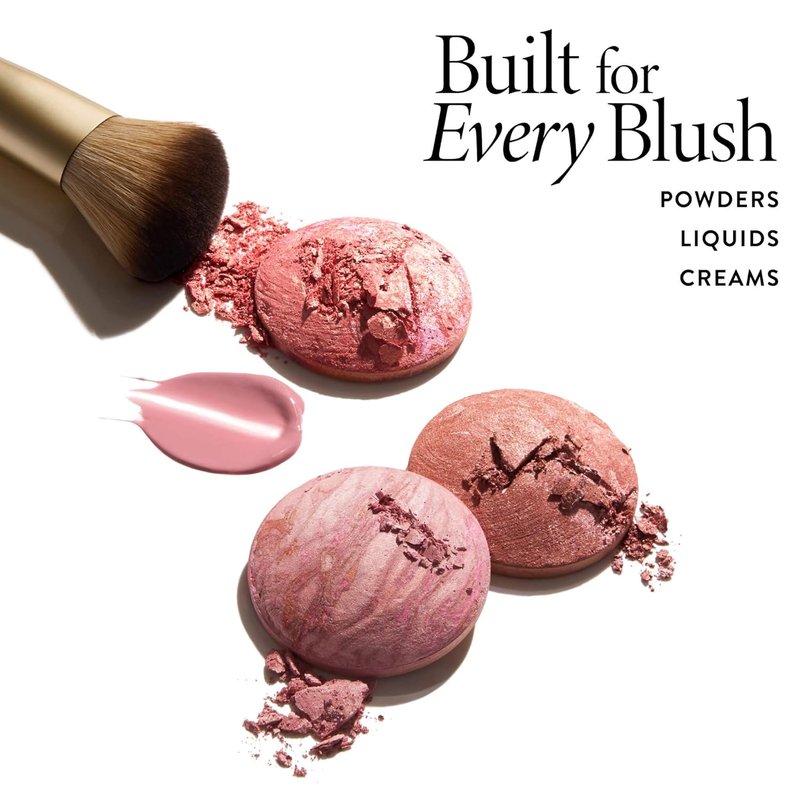 Laura Geller New York Angled Blush Brush - Dense Bristles & Black Wooden Handle for Flawless Application