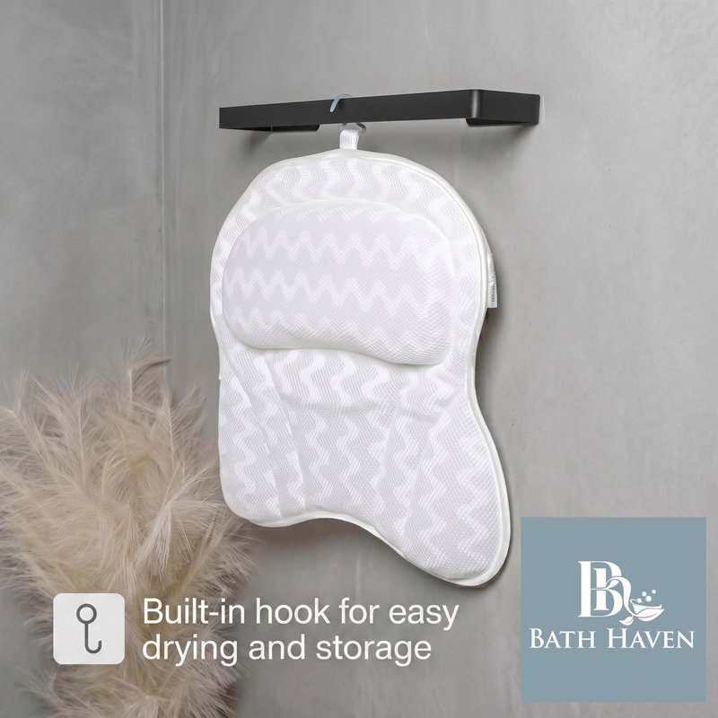 Bath Pillow Bathtub Pillow Back Neck Support Pillow, Spa Cushion for Tub