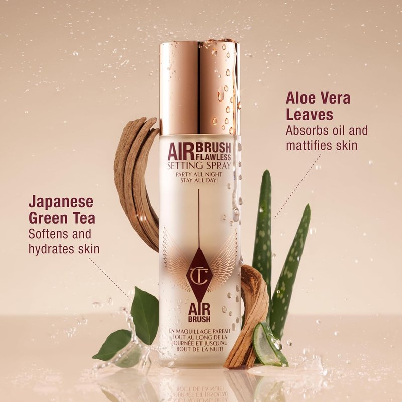 Charlotte Tilbury Airbrush Flawless Setting Spray - Ultra-Fine Hydrating Mist for Long-Lasting Makeup | 3.4 oz, Waterproof