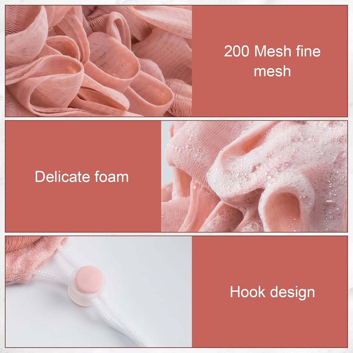 3 PCS Soap Bar Loofah,2 in 1 Bar Soap Loofah Pouch,Can Hold Soap,Effective Exfoliation,for Bathing (Khaki + Coffee + Pink)