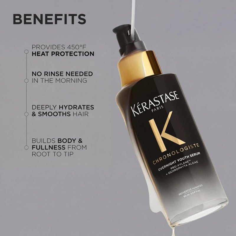 Kérastase Chronologiste Overnight Youth Serum - Anti-Aging Leave-In Treatment for Weakened Hair, 3.4 oz