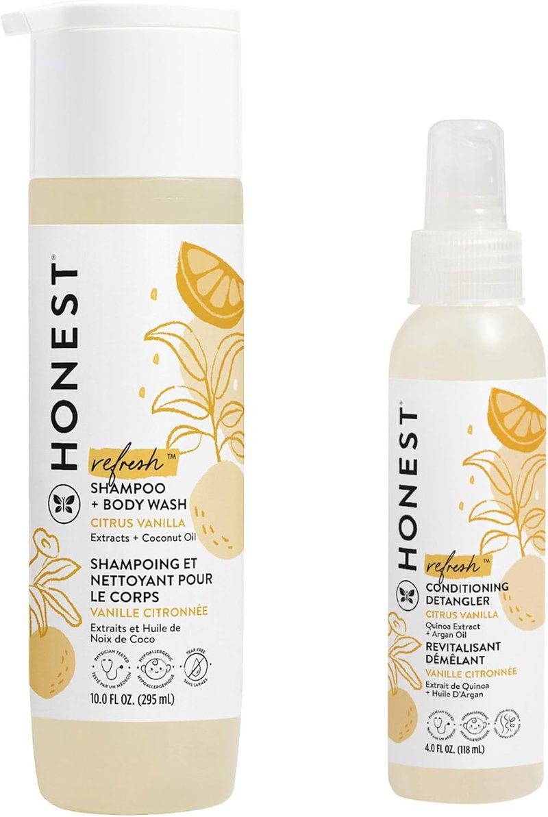 Citrus Vanilla 2-in-1 Cleansing Shampoo & Body Wash - Naturally Derived, Tear-Free, Hypoallergenic | 10 fl oz, 4 fl oz
