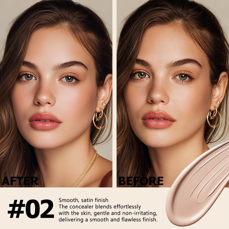 QIC Under Eye Concealer - Hydrating Full Coverage for Dark Circles & Blemishes | Vegan, Fair Rose, 0.34 FL.OZ