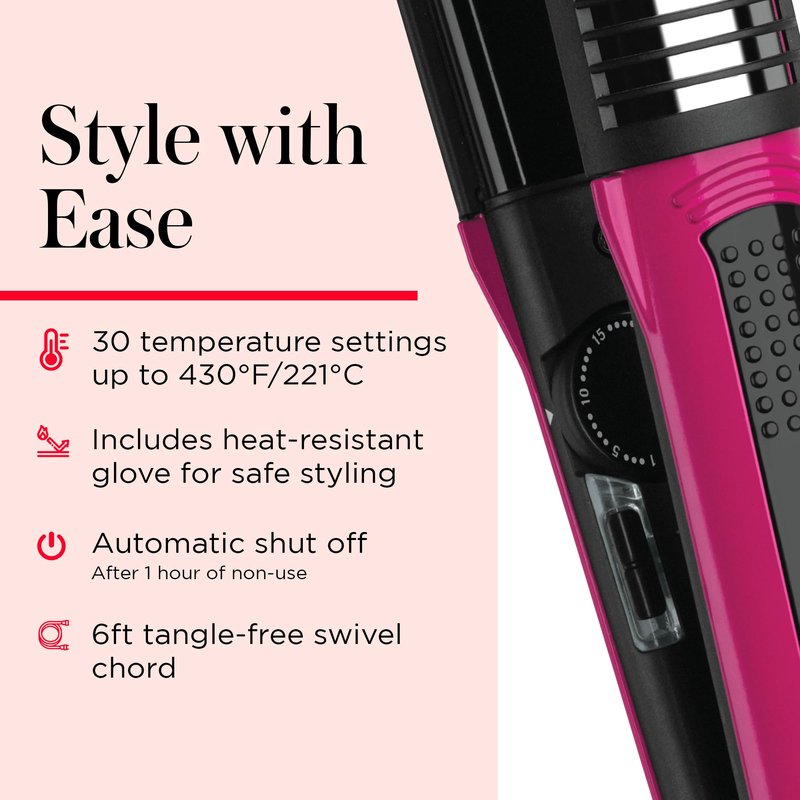REVLON Perfect Match Flat Iron, 2 in 1 Styling Tool for Straightening and Curling, 1 Inch Ceramic Plates, Triple Oil Infused, Adjustable Heat Settings, Dual Voltage
