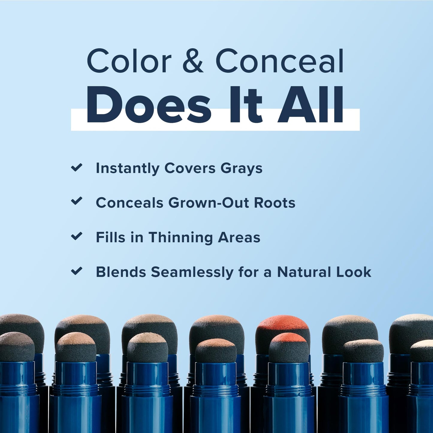 TRUHAIR Color & Conceal Waterproof Root Touch Up Hair Color Concealer - Hair Cover up for Gray Coverage and Hairline Filling - 11 Hair Colors Available (Red)