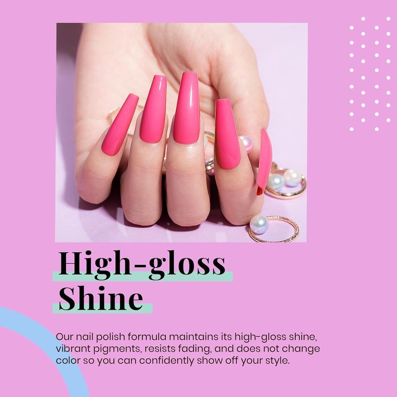 Beetles Pink Gel Nail Polish - Hot Pink Neon UV Gel for Long-Lasting Manicure | 15ML/0.51Fl Oz