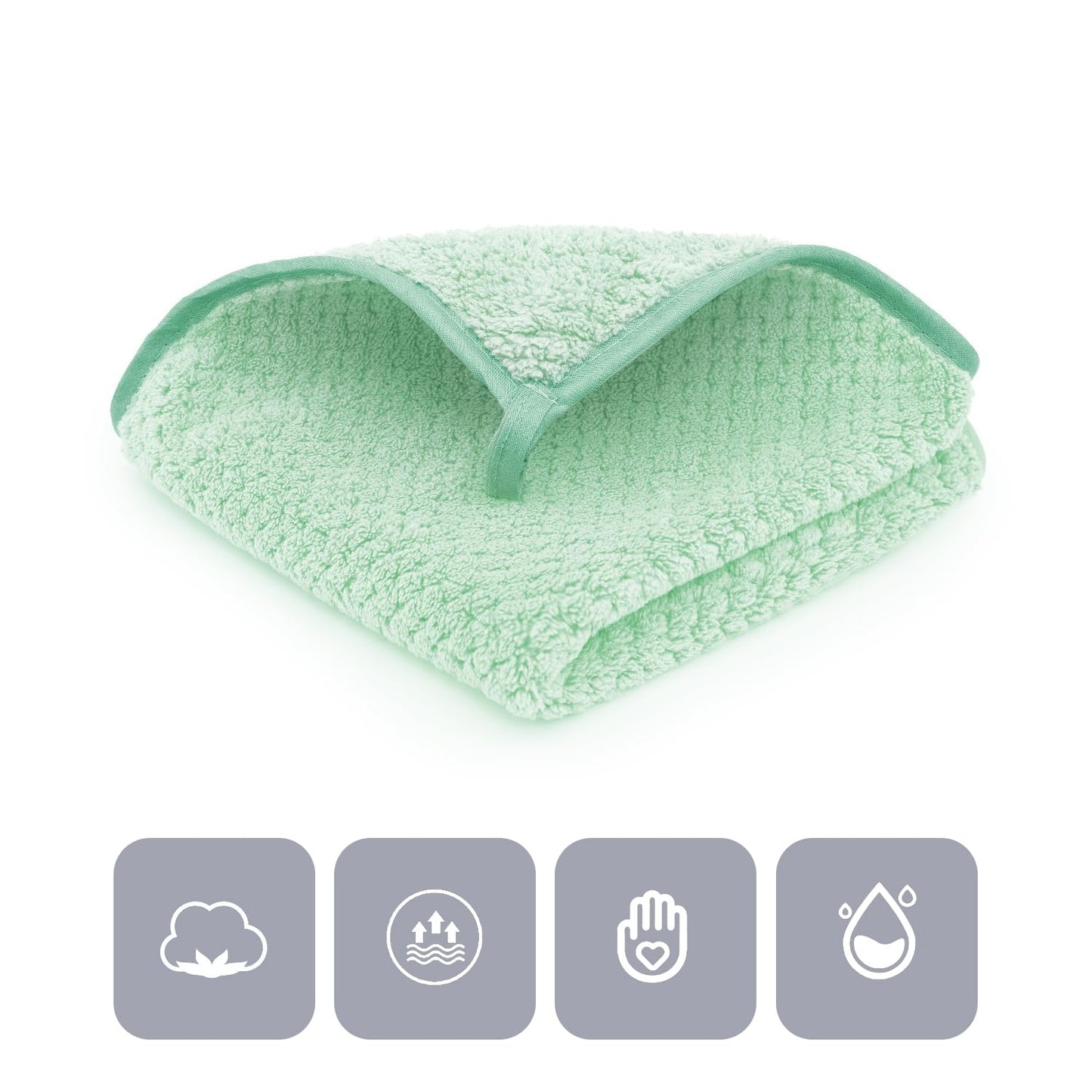 MaopaoBeauty 6 Pack Washcloth Set, Waffle Washcloth Towels Set, Microfiber Super Soft Highly Absorbent, Sturdy Quick Drying Towels for Bathroom, Gym, Sports, Yoga, Green