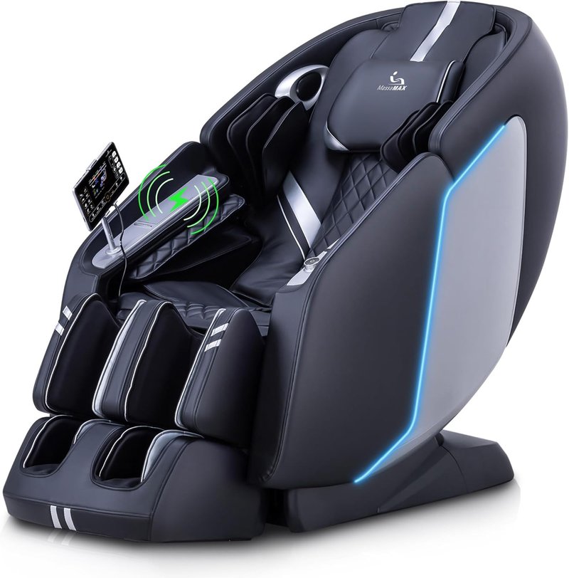 MassaMAX 4D Full Body Massage Chair - AI Voice Control, Zero Gravity, 15 Modes, 55" SL Track, Foot Rollers & Heating