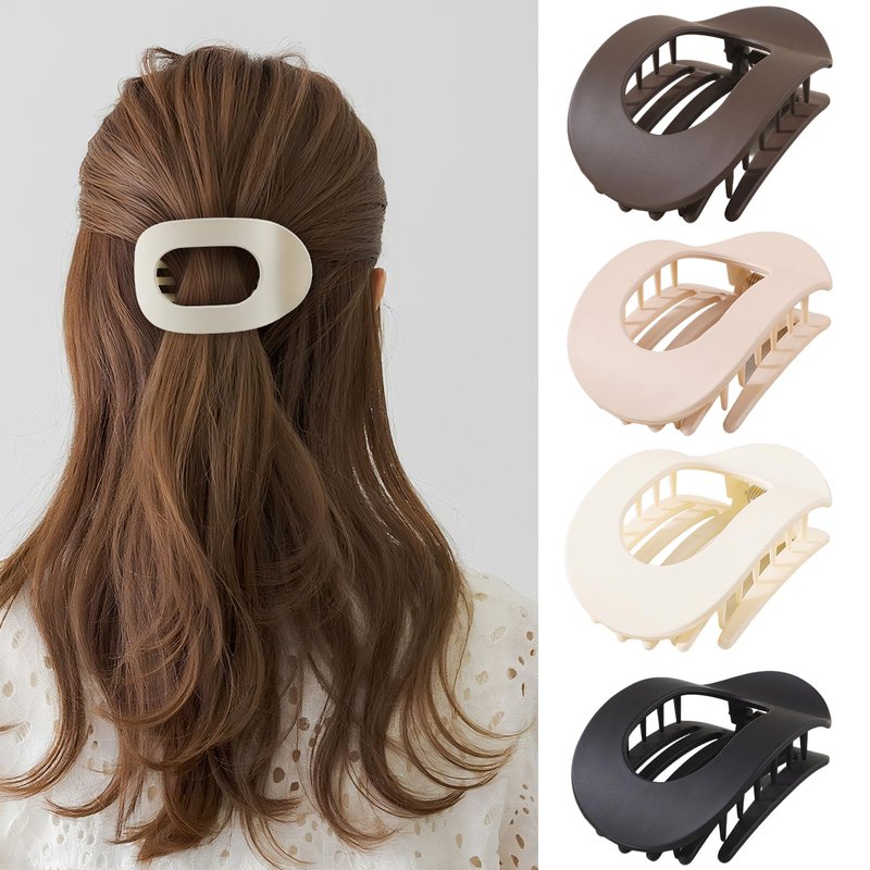 Comott Hair Clips Flat Claw Clips for Women,Non Slip Square Hair Claw Clip for thick thin hair, French Hair Accessories