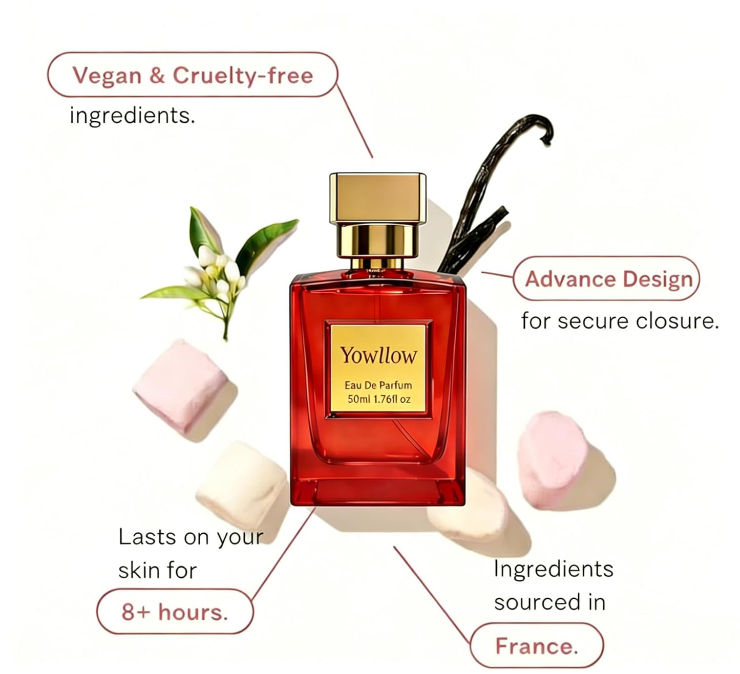 Yowllow- Womens Eau de Parfum - Floral Marshmallow Inspired by By K.aya.li #81 - Long Lasting & Pure Feminine Perfume - Luxury Women Fragrance Spray 1.7 Fl 0z/50ML