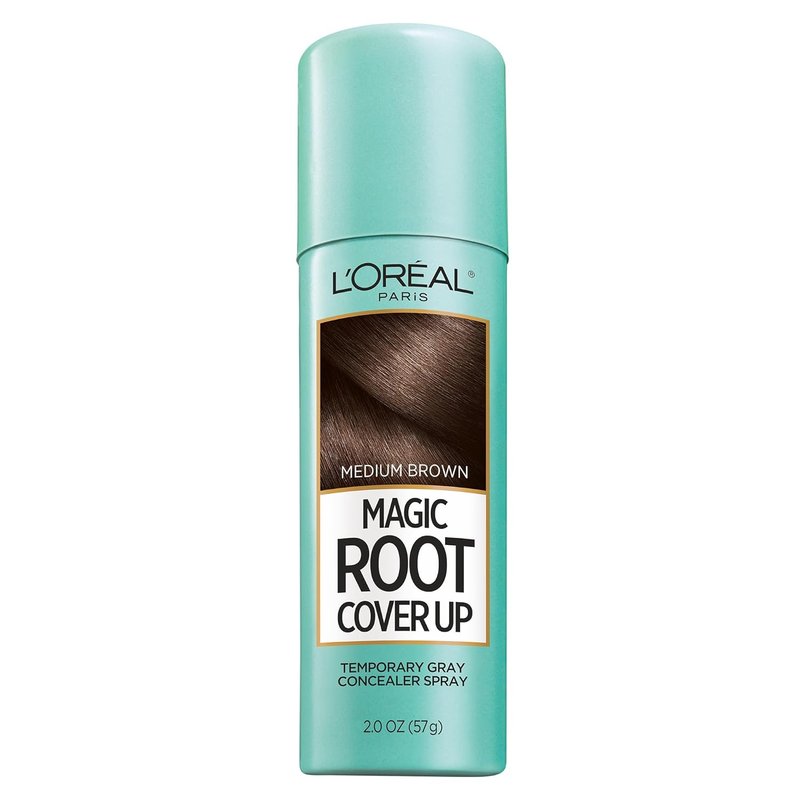 L'Oreal Paris Magic Root Cover Up - Gray Hair Spray for 100% Coverage | Ammonia-Free, Medium Brown, 2 oz