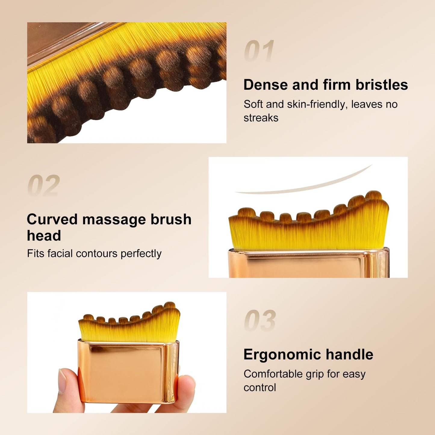 [Upgraded] 2 PCS Facial Lymphatic Contour Face Brush – Rounded Edge & Soft Bristles Sculpting Tool for Face, Lymphatic Drainage-Inspired Massage Brush for Skincare Routine