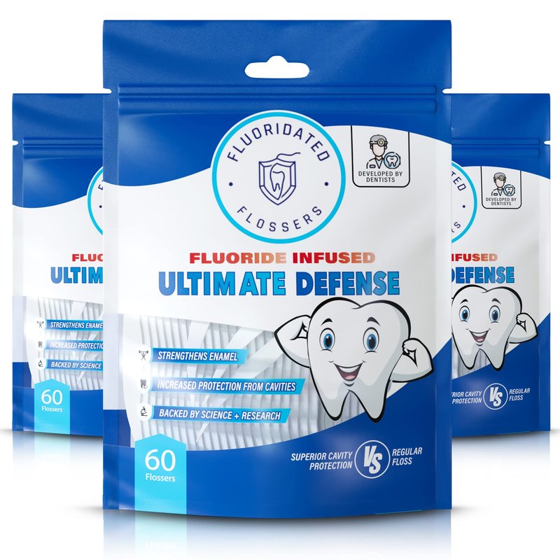 Fluoride Floss Picks - Enhanced Cavity Protection, Unflavored Floss Picks. Shred Resistant Nylon Flossers, 180 Count, Dentist Designed and Backed By Science