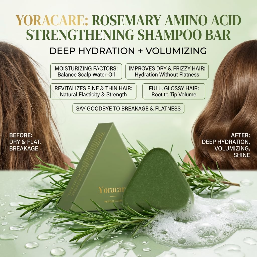 yoracare Korean Scalp Revival Bar, Rosemary Strengthening Shampoo Bar, Shampoo Nourishing Repair Damaged Hair, Moisturizing Scalp Care Natural Bar, Hydrating & Scalp-Friendly Herbal Care (1)