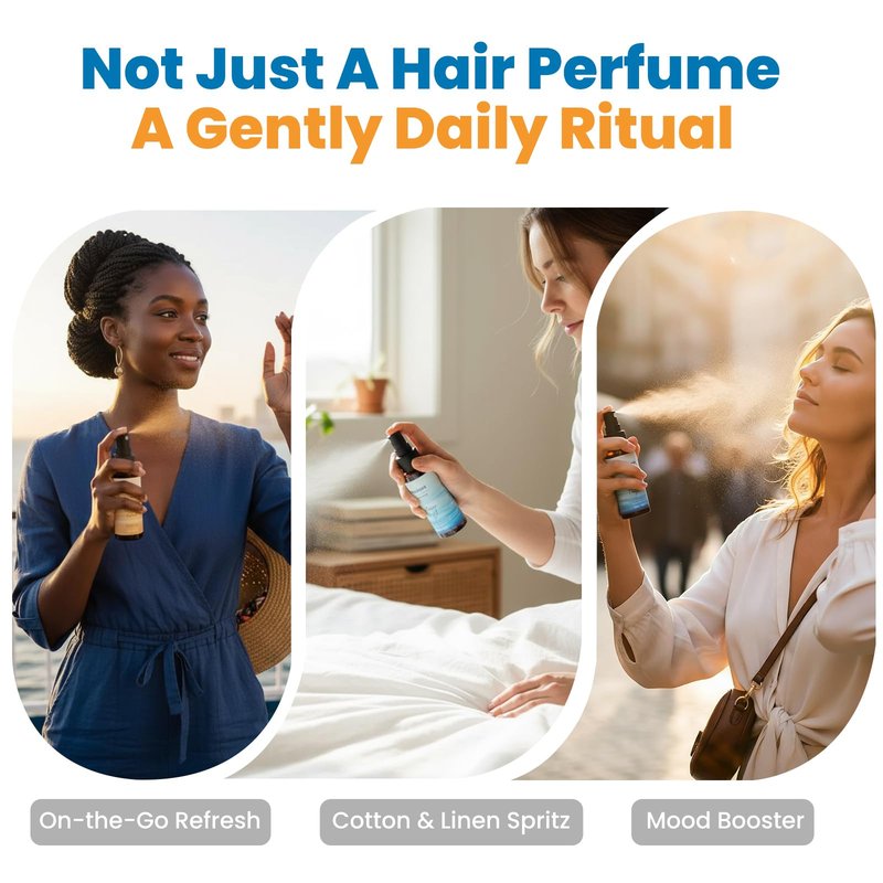 Ozenture Hair Perfume for Women - Fresh Citrus Floral Hair Mist, Lightweight Ocean Breeze Fragrance for Hair, Body, Wigs & Fabric, 1.7 oz