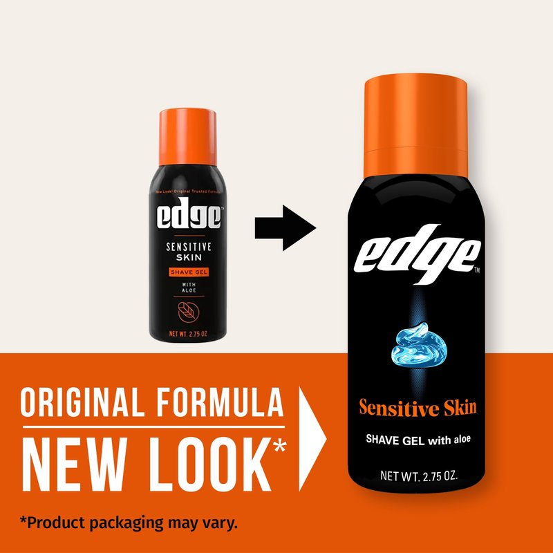 Edge Shaving Gel for Men, Sensitive Skin with Aloe, (12 Pack) - Shave Gel For Men That Moisturizes, Protects and Soothes To Help Reduce Skin Irritation