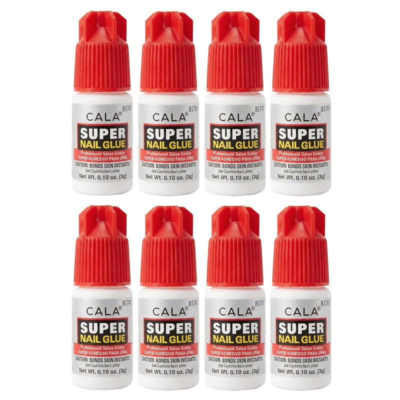 CALA Super Nail Glue - Professional Quick-Dry Adhesive for False Nails & Art | Strong Hold, 8-Pack