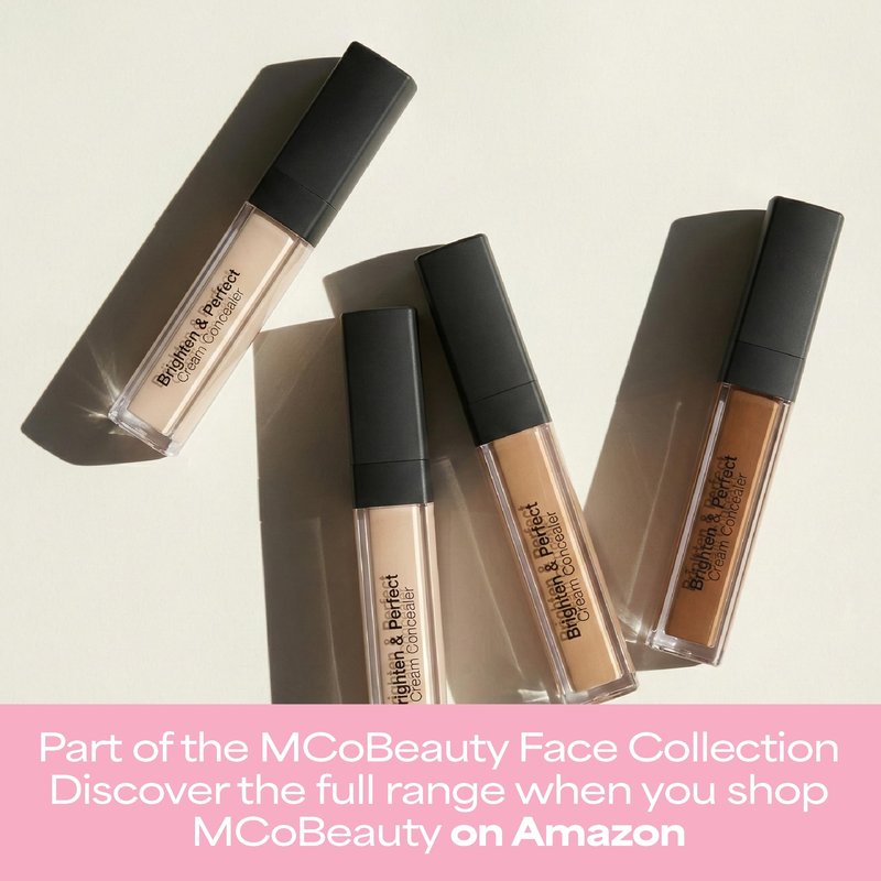 MCoBeauty Brighten & Perfect Cream Concealer - 2 Light Fair - Hydrating Buildable Coverage Under Eye, Blemish & Dark Circle Corrector with Vitamin E Hyaluronic Acid - Vegan & Cruelty Free