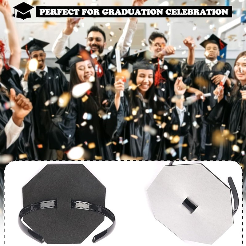 Graduation Cap Headband - 2 Pack Anti-Fall Hairband for Students | Keeps Hairstyle Fixed