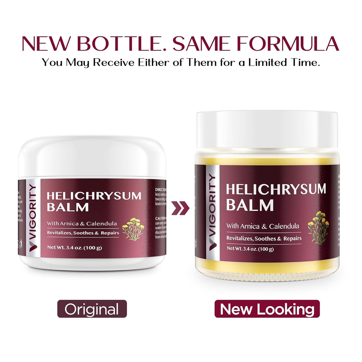 Vigority Helichrysum Balm Soothes & Repairs: Restorative Arnica Cream with Calendula for Bruised, Fragile & Thin Skin – Moisturizes, Revitalizes & Strengthens Skin Barrier for Adult Seniors - 3.4 oz