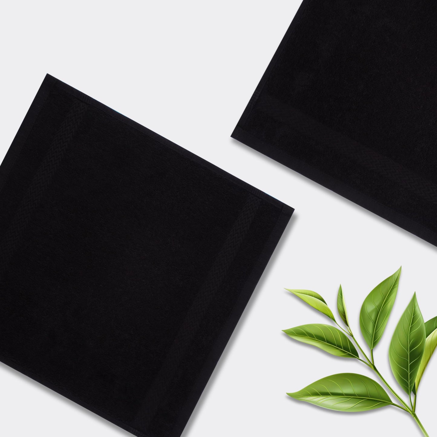 13 x13 Inches, Premium Wash Cloths Set,100% Cotton Ring Spun, Absorbent and fast dry, Soft Feel Essential Washcloths for Bathroom, Spa, Gym, and Face, fingertip towel,Daily use (Pack of 4) Black