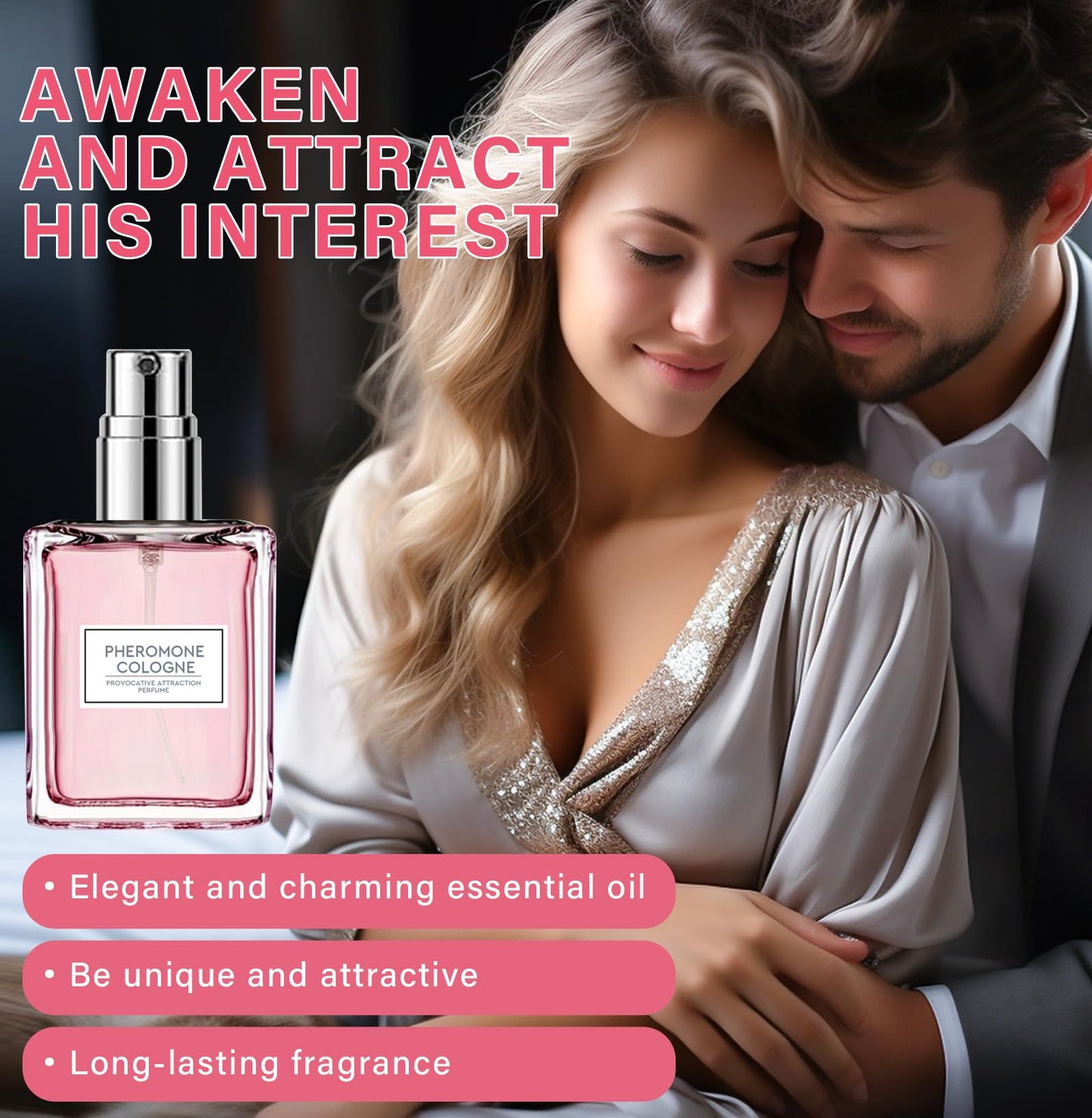WKCWKC Pheromone Perfume for Woman, Long Lasting Perfumes for Women, Elegant Floral Notes, 12H Advanced Scent Release Formula, Travel-Size Womens Perfume for Romantic Date & Daily Wear, 20ml