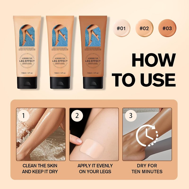 Leg Makeup Waterproof No Transfer, Light Long-Lasting, Easy Application, Legs & Body Concealer Makeup. (Bronze)