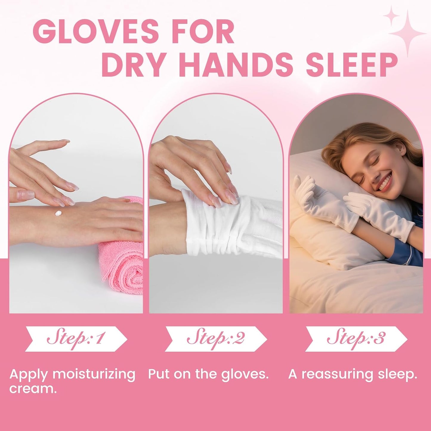 White Cotton Gloves - Soft Moisturizing Overnight Gloves for Eczema & Dry Skin | 20 Pcs Stretchable Spa Gloves for Men & Women