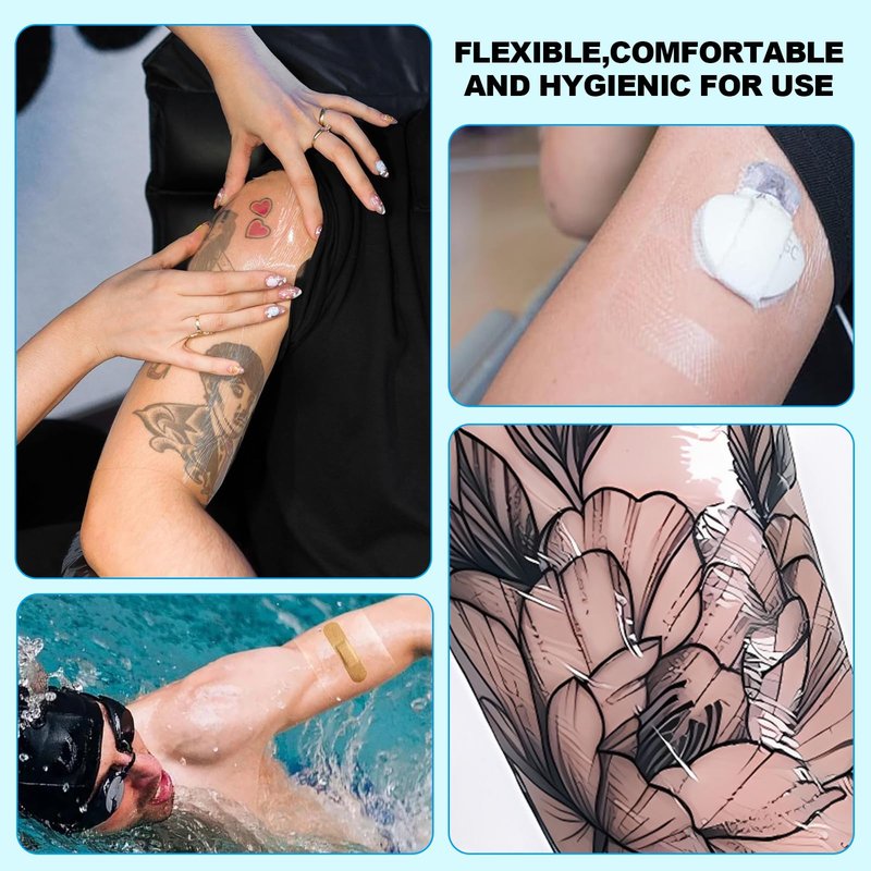 5 Rolls Tattoo Aftercare Bandage - Autdor 6"x 1 Yard Second Skin Tattoo Cover Up Patch Waterproof Tattoo Bandages Breathable Tattoo Cover Up Tape Transparent Tattoo Wrap for Protection Film