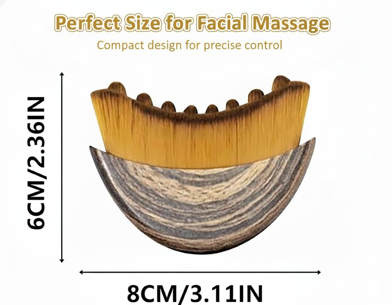 Ergonomic Lymphatic Contour Brush for Your Face – New Lymphatic Contour Face Brush for Depuffing, Facial Massage & Natural Face Sculpting, Soft Bristle Curved Design for Daily Facial Care.