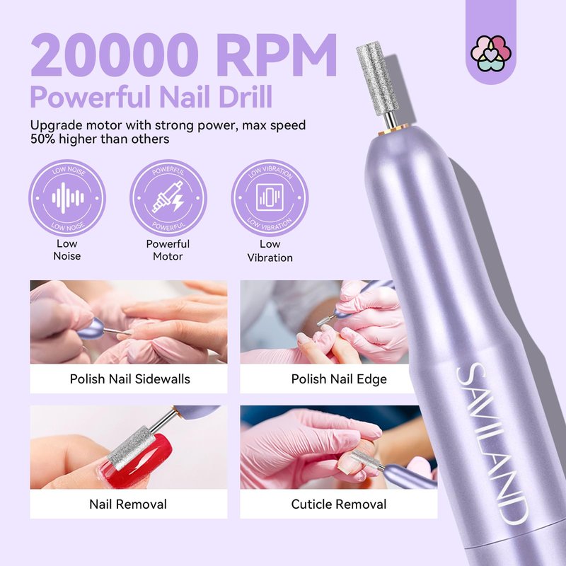 SAVILAND Professional Acrylic Nail Kit with Drill: Nails Kit Acrylic Set with Acrylic Powder, Liquid, Brush, Forms, Top Gel, Cuticle Oil Pen & Manicure Tools for Home DIY and Professional Salon Use