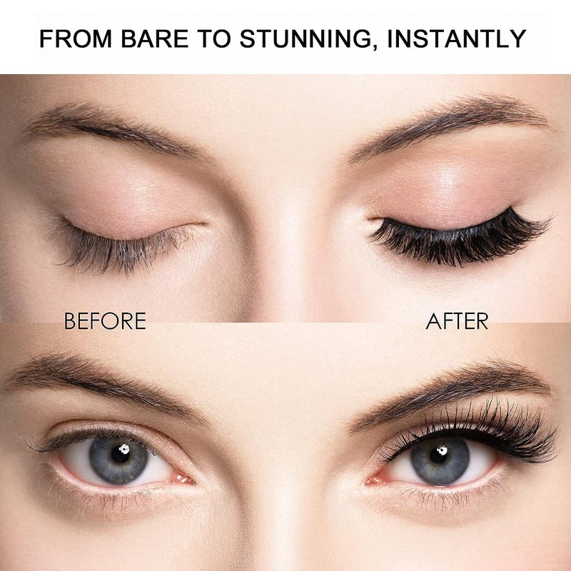 Magnetic Eyelashes with Applicator, 4-Pairs Natural Look Reusable False Lashes for Effortless Wearing, No Glue Needed & Comfortable All-Day Wear