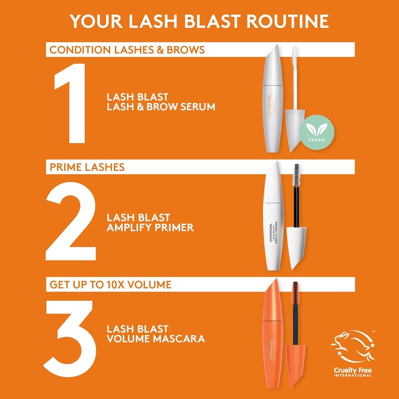 COVERGIRL Lash Blast Volume Mascara - Long-Wearing, Smudge-Proof, Cruelty-Free | Black Brown (Pack of 2)