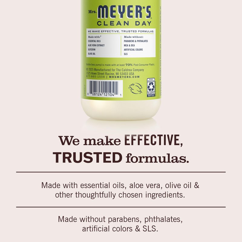 MRS. MEYER'S CLEAN DAY Hand Soap, Lemon Verbena Scent, 16 Fl Oz Bottle