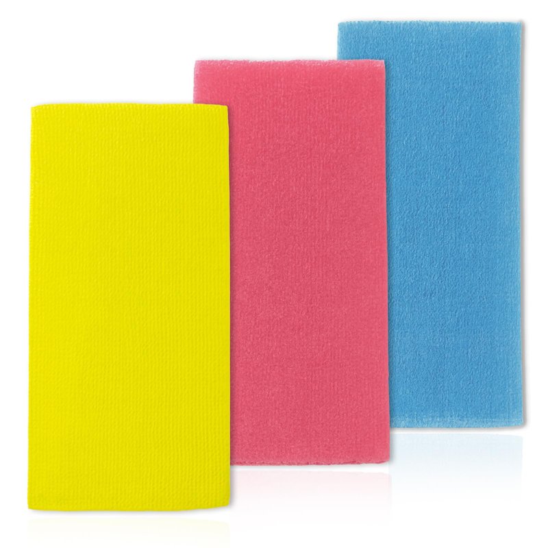 3-Pack Exfoliating Washcloths – Japanese & Korean Style Body Scrubber Towels, Quick-Dry Mesh Bath Cloths for Shower & Skincare