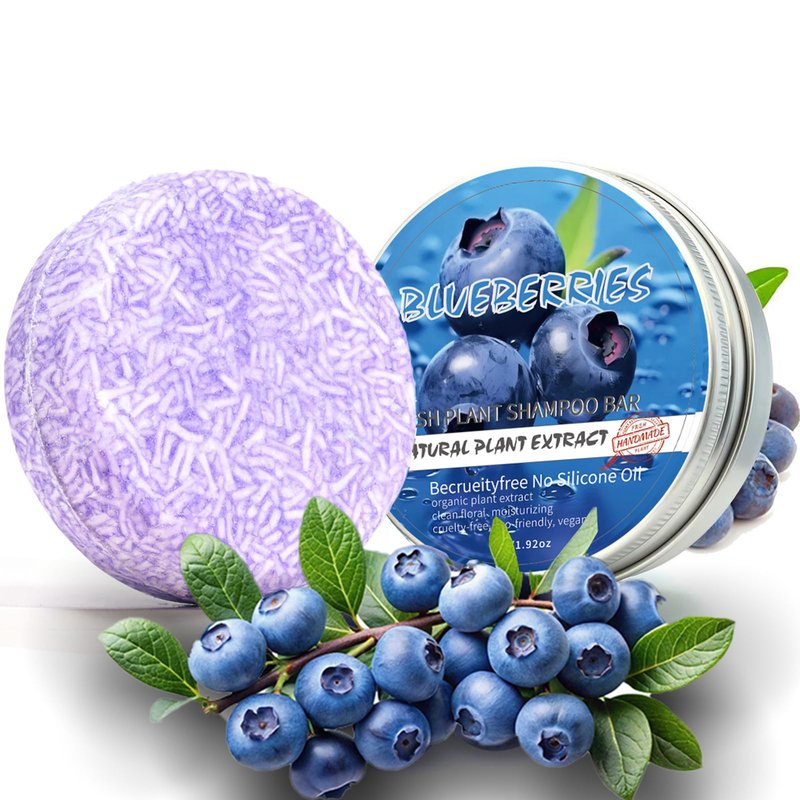 2PCS Blueberry Fields Shampoo & Conditioner Bundle Bars, for Hair Thinning, Frizz