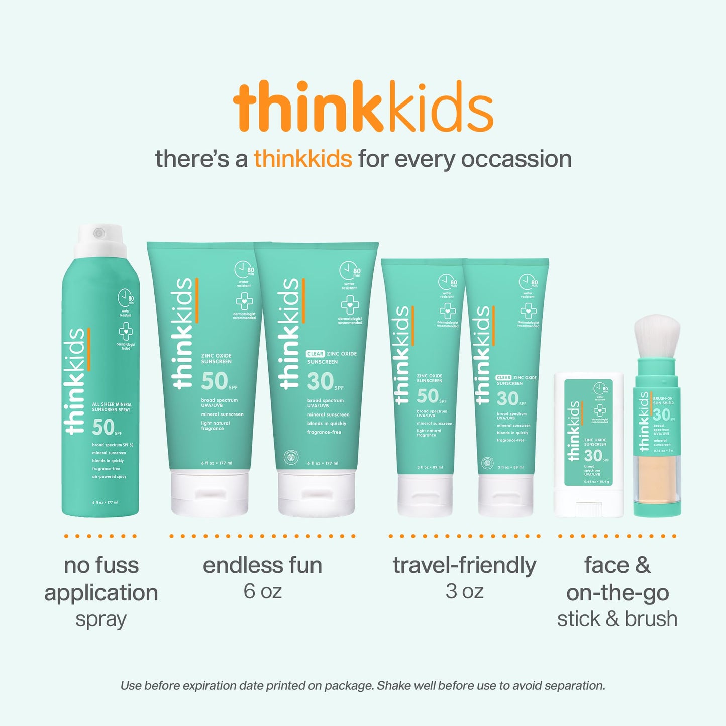 Thinksport Kids SPF 30 Mineral Sunscreen Stick, 0.64 Oz, Safe, Natural, Water Resistant Reef Safe Sunscreen for Children, Broad Spectrum UVA/UVB Sun Screen, Travel Stick for Sun Protection