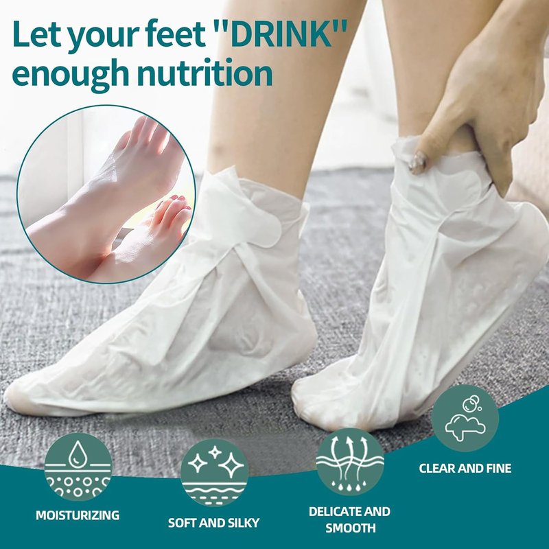 Moisturizing Foot Mask - 5 Pack Hydrating Socks for Dry, Cracked Feet | Soft & Smooth Touch