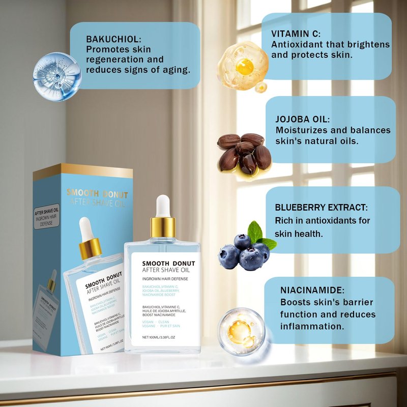 Donut after Shave Oil for Skin, Hydrate Post-Shave for Skin Soft Shave After Shave Oil For Women 100 mL