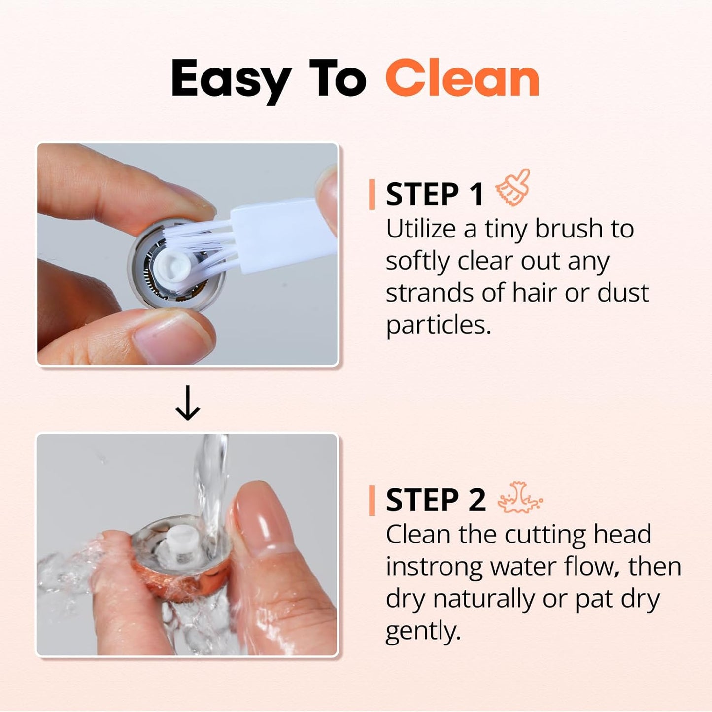 VOGCREST Replacement Heads for Facial Hair Removal - Painless Eyebrow Trimmer Razor Set for VG-102, VG-1023, VG-1024