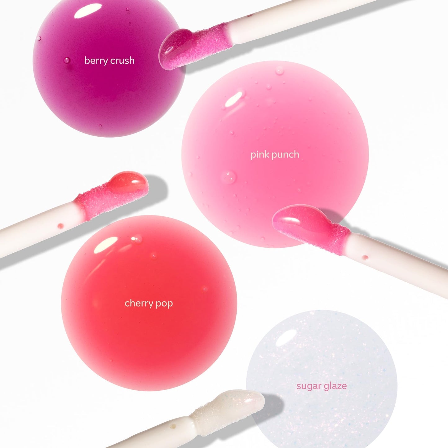 The Crème Shop Candy Glaze Tinted Lip Oil with Key Chain and Charm, Gloss Finish, Long Wear, Formulated with Jojoba Oil, Sunflower Oil to Hydrate and Plump Lips, Korean Formula (Berry Crush)