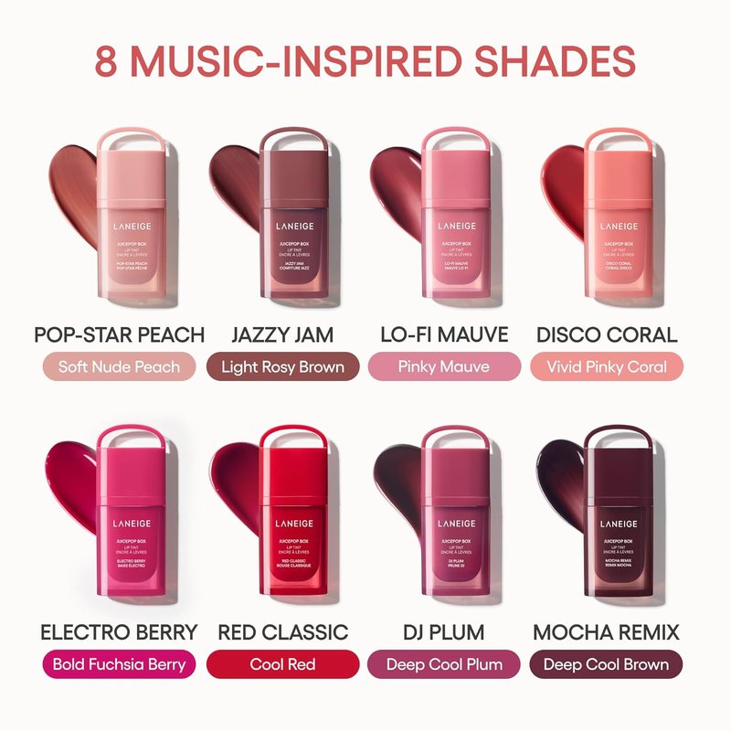 LANEIGE JuicePop Box Lip Tint - Long-Lasting Hydrating Formula | Buildable Juicy Color & Shine