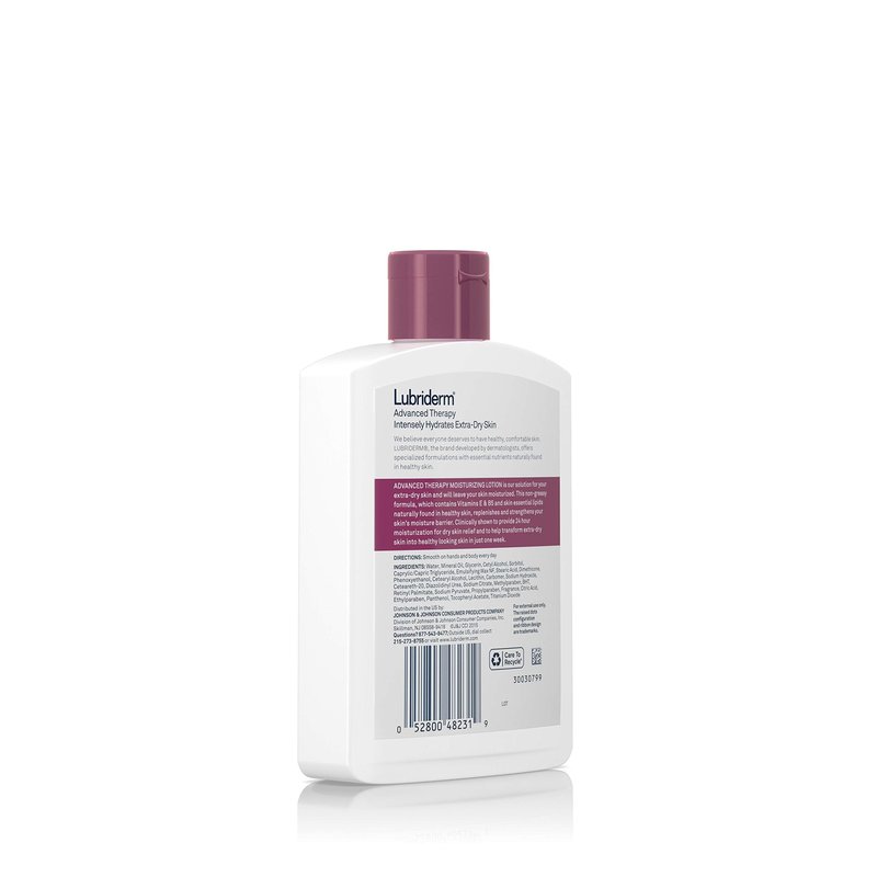 Lubriderm Advanced Therapy Moisturizing Lotion with Vitamins E and B5, Deep Hydration for Extra Dry Skin, Non-Greasy Formula, 6 fl. oz