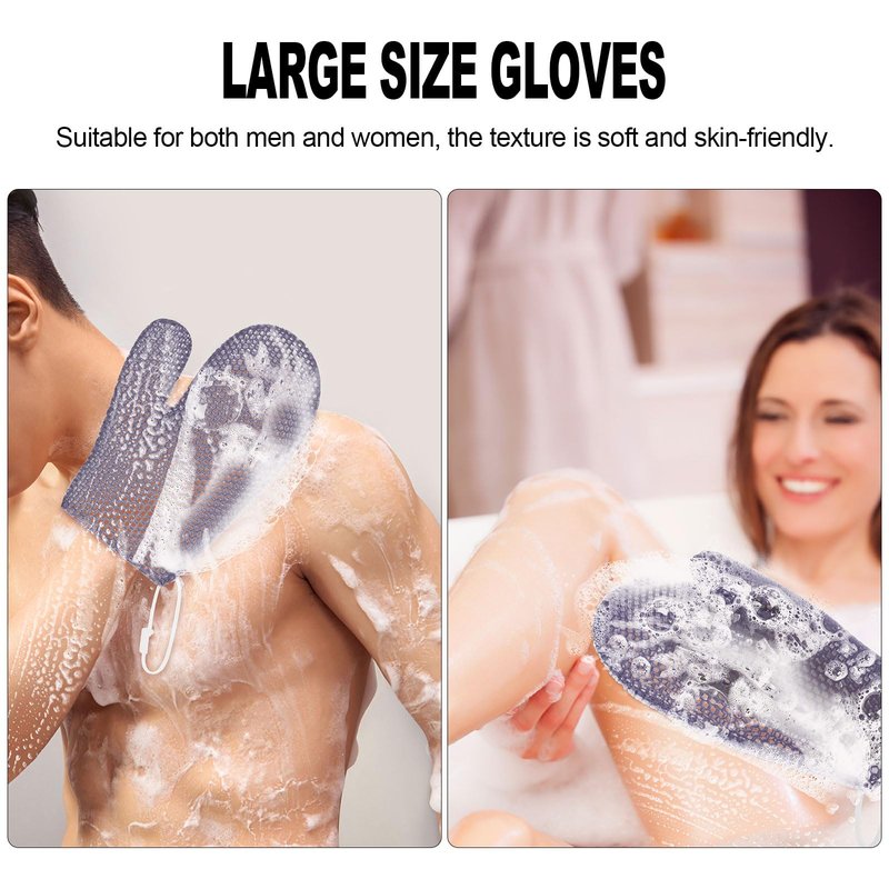 etspolt Exfoliating Glove Bath Mitt -Exfoliating Gloves for Shower, Body Scrubber for Deep Cleansing, Quick Drying Bath Gloves (Purple)