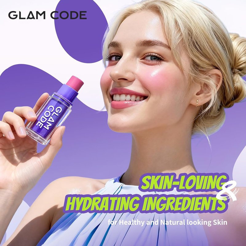 Glam Code Cream Blush - Multi-Use Hydrating Makeup Stick for Cheeks, Lips & Eyes | Vegan & Cruelty-Free - #04