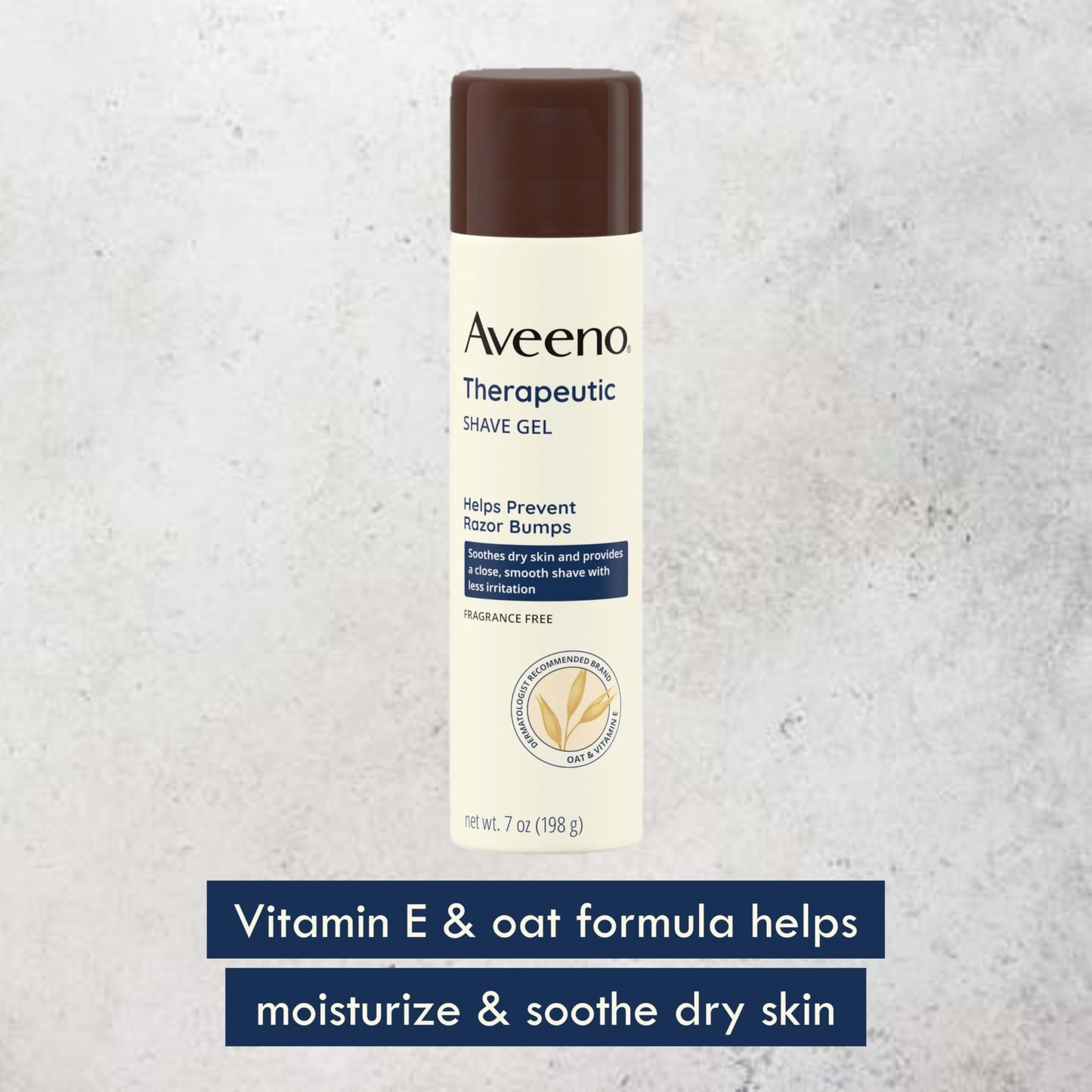 Aveeno Therapeutic Shave Gel with Oat and Vitamin E to Help Prevent Razor Bumps, Soothes Dry Skin and Provides a Close, Smooth Shave with Less Irritation, Fragrance-Free, 7 oz (Pack of 2)